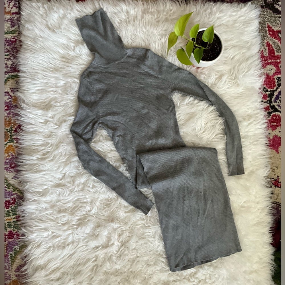 Grey sweater dress
